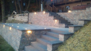 retaining wall steps and patio mn