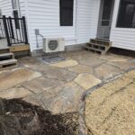 Backyard flagstone patio
