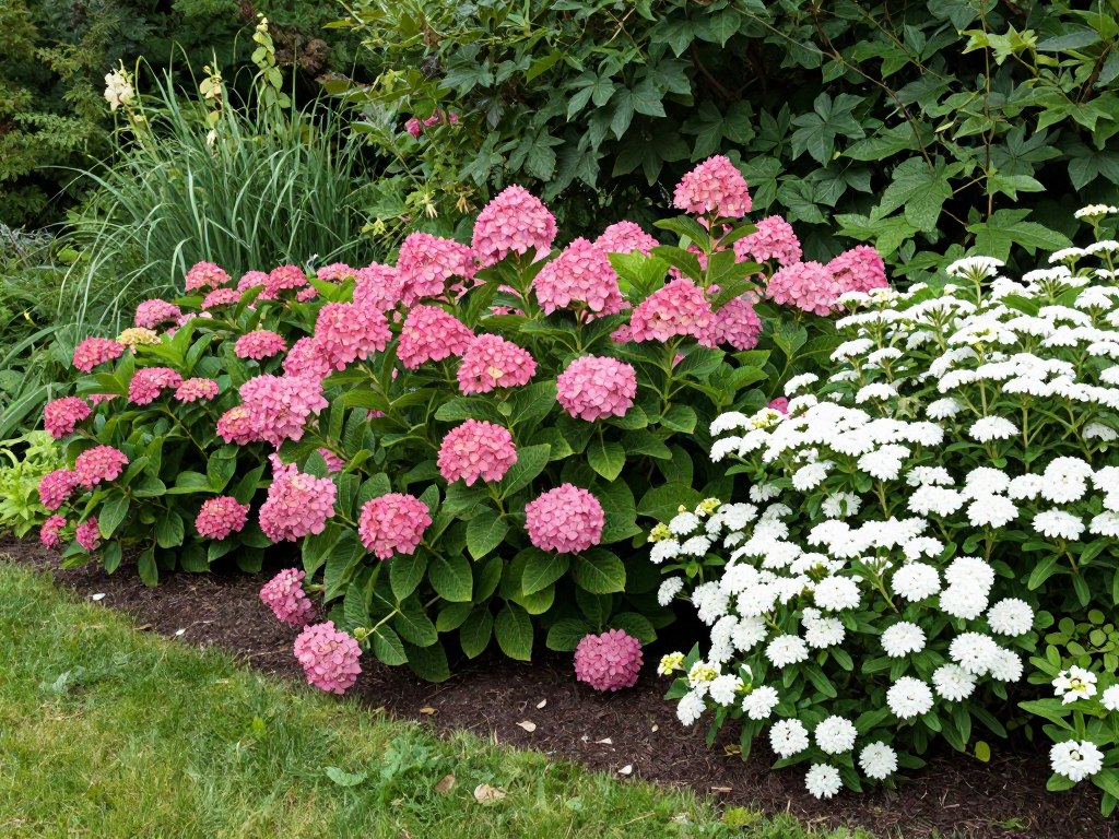 Flowering deciduous shrubs in Alexandria Minnesota garden Flowering deciduous shrubs in Alexandria Minnesota garden